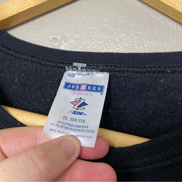 VTG. Black Snowman Christmas Plus Size Screen Print Oversized Sweatshirt Size 2x - Picture 3 of 4